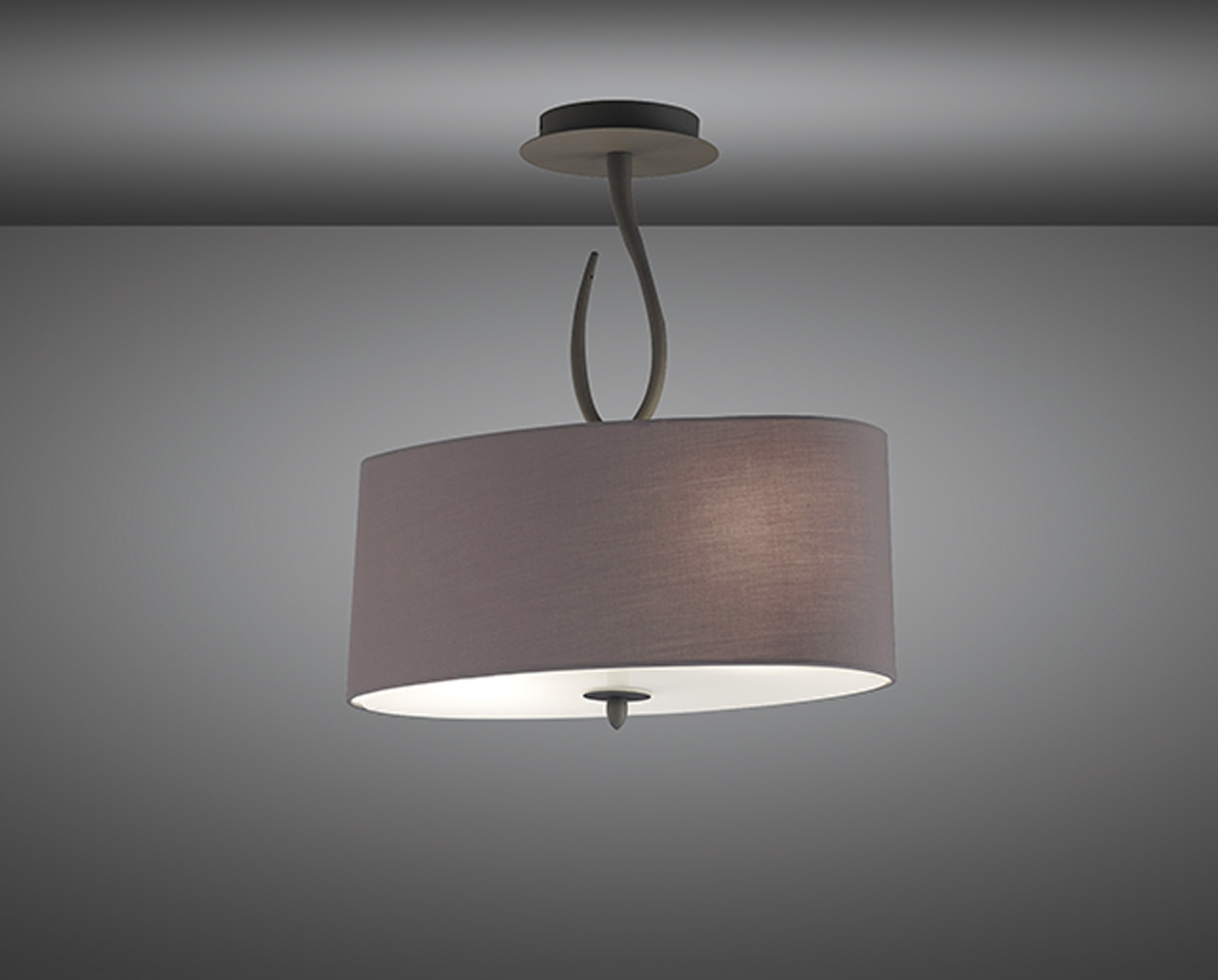 Lua Ash Grey Ceiling Lights Mantra Semi Flush Fittings